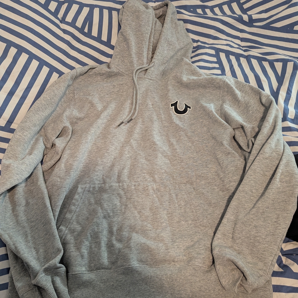 True Religion Gray Hoodie with Logo